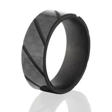 8mm wide Carbon Fiber Comfort Fit, Custom Ring:8F-ACFDiagonal Lines
