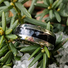 Black Titanium Ring, Custom Made Two-Tone Titanium Wedding Bands, USA Made Rings