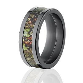 Mossy Oak Wedding Bands, Black Zirconium Obsession Ring