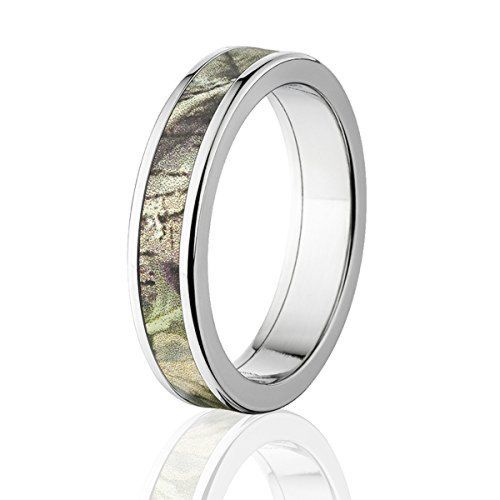 Licensed Camo Wedding Rings, Titanium AP Green Realtree Camo