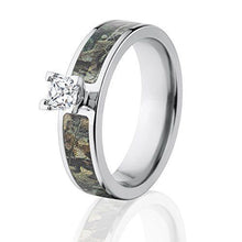 Realtree Camo Bands, Timber Camo Rings w/ 1/2 CTW 14k Prong Setting
