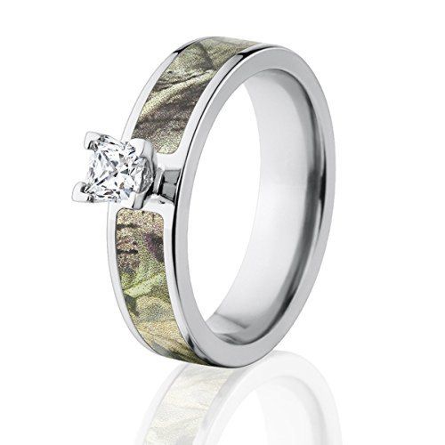 Camo Rings, Realtree AP Green Engagement Ring w/ 1/2 CTW 14k Setting