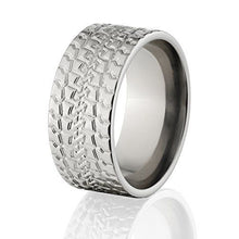 10mm Tire Tread Ring - Titanium Wedding Bands