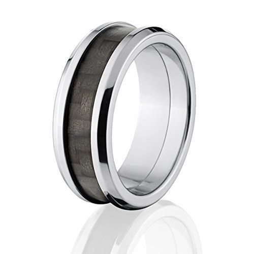 Titanium Wedding Rings, Men's Carbon Fiber Ring