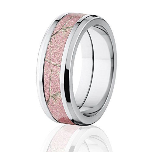 RealTree Pink Camouflage Titanium Rings, Camo Bands, USA Made