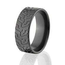 Men's Black Zirconium Tire Tread Ring