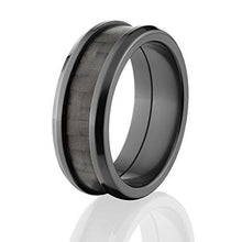 Black Carbon Fiber Rings, Men's Black Zirconium Rings
