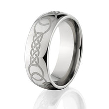 Etched Celtic Rings: Titanium Celtic Wedding Band