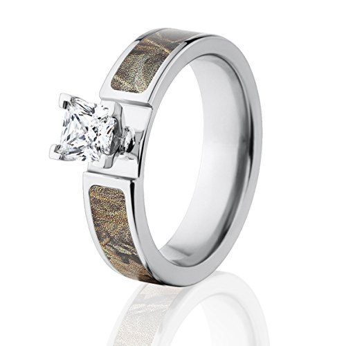 Realtree Max 4 Camo Engagement Ring 1ct Princess CZ