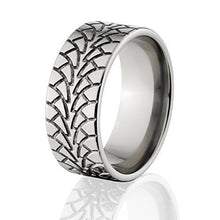 Tire Tread Rings - Titanium Men's Wedding Bands