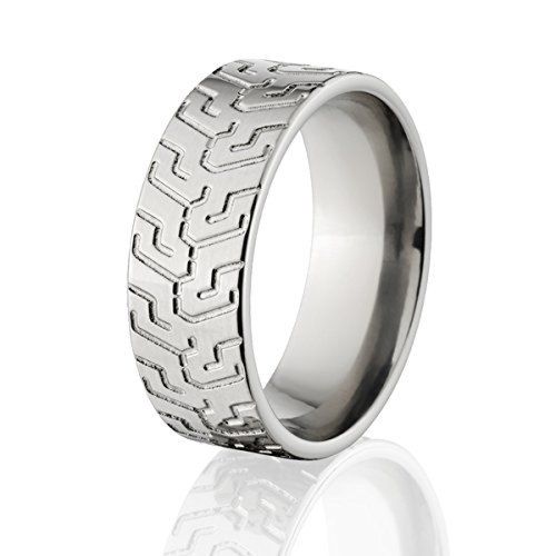 Men's Titanium Ring - Tire Tread Design