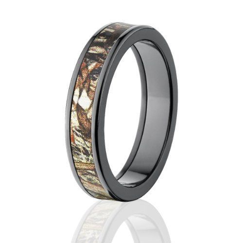 Black Zirconium Camo Ring, Black Camo Wedding Bands