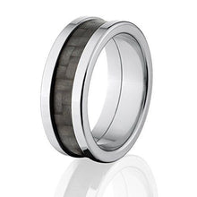 Men's Carbon Fiber Ring, Polish, Unique Titanium Rings