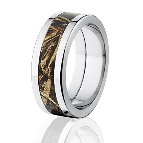 RealTree Max 5 Official 8mm Wide, Titanium Camouflage Ring, Camo Bands
