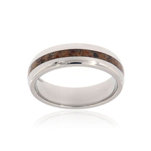 Dinosaur Bone Ring 6mm Wide with Titanium With 2mm Center Dino Groove USA Made