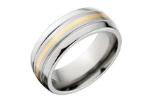 New 7mm Titanium Wedding Ring With 14k Yellow Gold Inlay,Yellow Gold Wedding Band