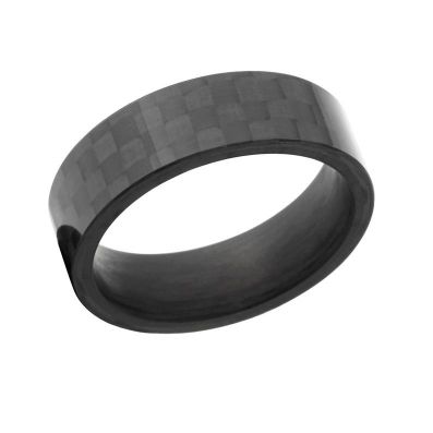 7mm wide Carbon Fiber Custom Ring with Comfort Fit design:7F-ACF
