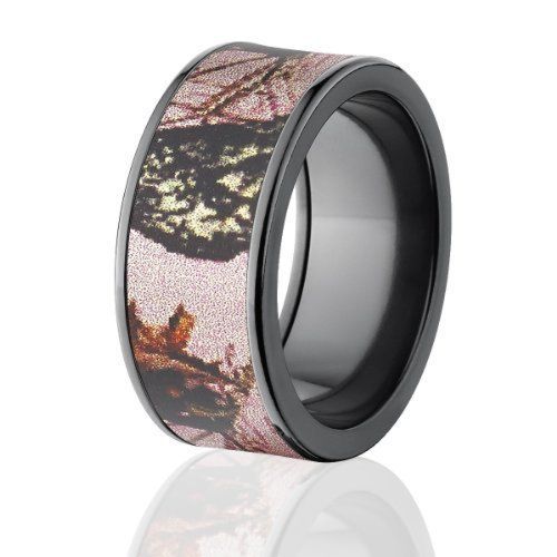 Mossy Oak Rings Camo Wedding Rings, Pink Breakup Camo Bands Camo Ring