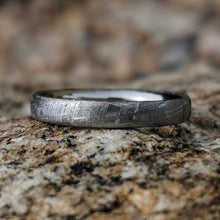 Meteorite Ring Set with Gibeon Meteorite and Cobalt & Aerospace Grade - USA Made