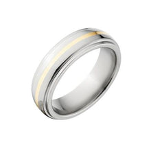 New 6mm Titanium Wedding Ring With 14k Yellow Gold Inlay,Custom Made Titanium Wedding Band