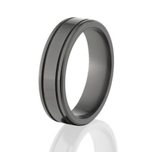 5mm Black Wedding Rings, All Blackened Zirconium Ring