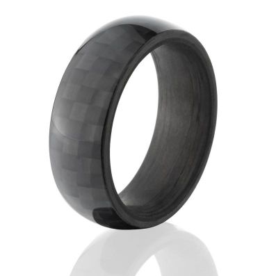 8mm wide Carbon Fiber Comfort Fit, Custom Ring:8HR-ACF