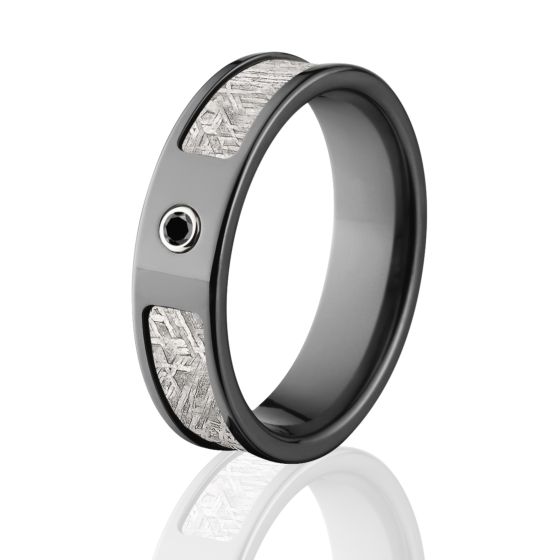 6mm Wide Meteorite Ring - Meteorite Wedding Bands