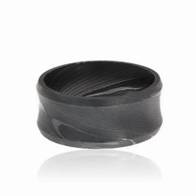 Damascus Steel Bands For Men USA Made Damascus Steel Rings Black 10mm Wedding Bands