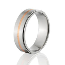 Copper Ring Titanium Wedding Ring Copper Inlay Ring,Copper Jewelry Wedding Ring