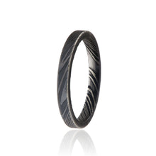 3mm Flat Woodgrain Damascus Steel Ring USA Made Damascus Wedding Rings