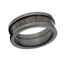 8mm Black Zirconium Carbon Fiber Rings w/ High Polish Finish: BZ-8F-CarbonFiber