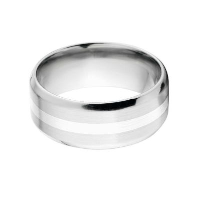 New 9mm Comfort Fit Titanium Ring, Sterling Silver Inlay Jewelry