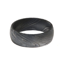 Wedding Bands Damascus Steel Wedding Ring Acid Etched USA Made Rings