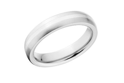 New 5mm Titanium Ring with Sterling Silver Inlay,Custom Made Titanim Wedding Band