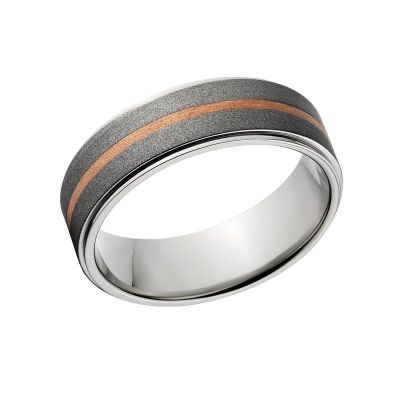 Copper Ring Titanium Wedding Ring Copper Inlay Ring Titanium Wedding Ring Copper Jewelry Wedding Ring: