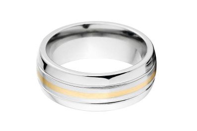 14k Gold and Cobalt Wedding Band, Cobalt Custom Wedding Band, USA Made Wedding Ring