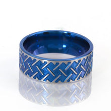 Anodized Blue Celtic Design, Titanium Ring, 8mm Ring