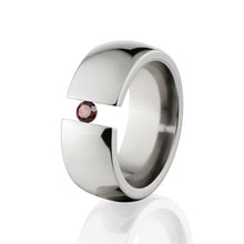8mm Ring, Tension Set Alexandrite Ring, Titanium Ring