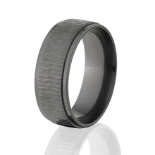 Black Zirconium Ring, 8mm Wide Black Band w/ Comfort Fit