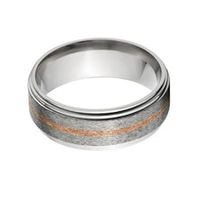 Copper Ring Titanium Wedding Ring Copper Inlay Ring, Copper Jewelry Wedding Ring : 82S11G-COPPER