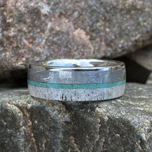 Gibeon Meteorite Wedding Band Custom Mens Rings 8mm Wide Meteorite Ring