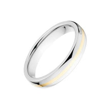 New 4mm Wide Titanium Wedding Ring With 14k Yellow Gold Inlay, Free Sizing Jewelry 4-17: 4HR11GBR-14KINLAY