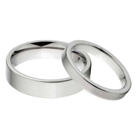 His and Her Matching Titanium Ring Set, Committment Ring Sets