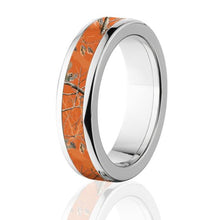 Orange Realtree Camo Ring, Titanium AP Camo Bands, 6MM Comfort Fit