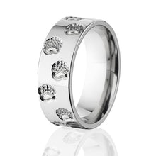 8mm Bear Tracks 14k White Gold Rings, Comfort Fit Bands, USA MADE Wedding Band