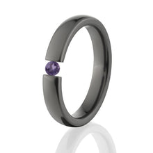 Alexandrite, Tension Set Ring, Black Zirconium Ring