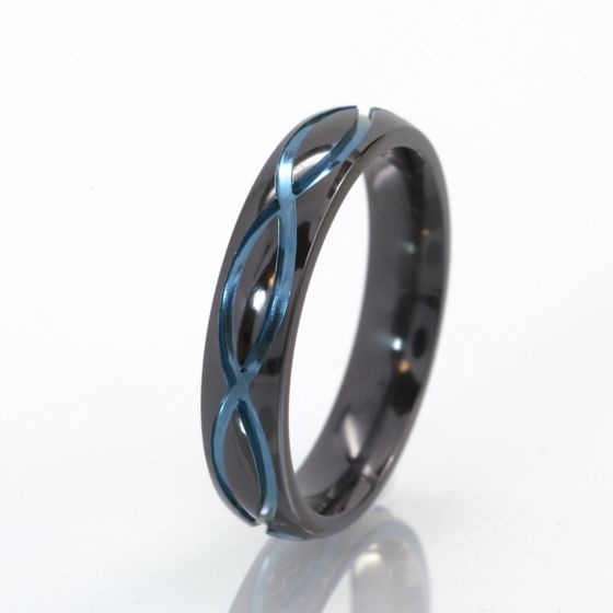 5mm Infinity Ring, Black Zirconium Ring, Anodized Jewelry