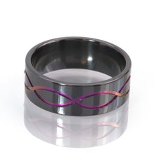 Black Zirconium Ring, 7mm Ring, Anodized Infinity Rings