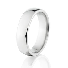 6mm Half Round White Gold Ring, 10k & 14k White Gold Rings, Comfort Fit Bands, USA MADE