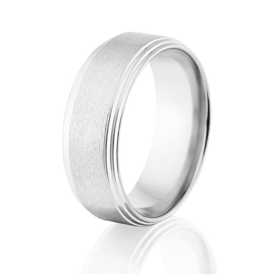 Stone Cobalt Ring, Flat Profile Rings, Cobalt Wedding Ring